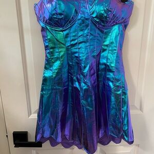 Iridescent Blue and Purple Corset Dress